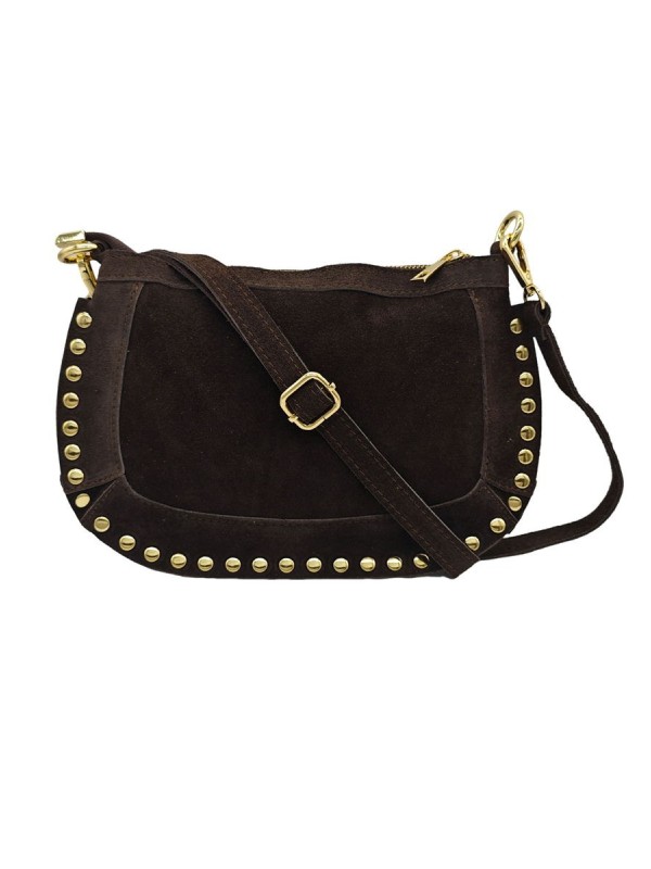 Soleil Chic Pochette Bandouliere Cloute Nubuck Choco