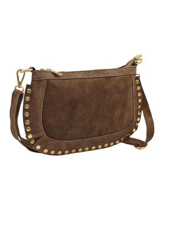 Soleil Chic Pochette Bandouliere Cloute Nubuck Taupe