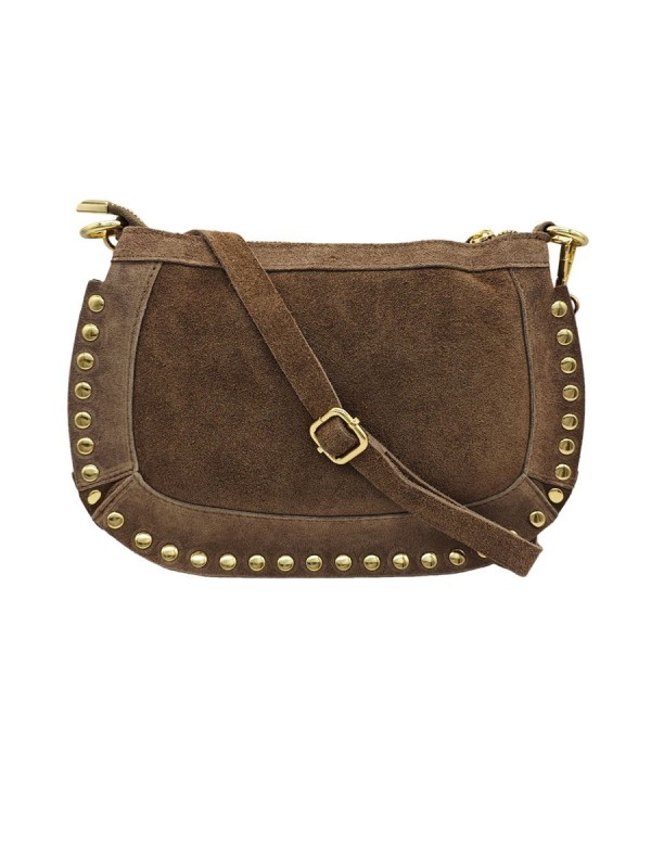 Soleil Chic Pochette Bandouliere Cloute Nubuck Taupe