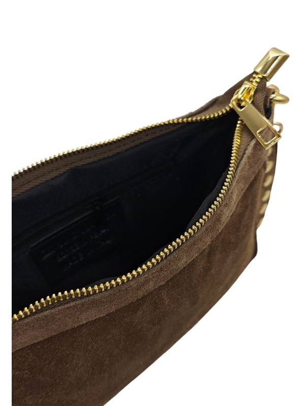 Soleil Chic Pochette Bandouliere Cloute Nubuck Taupe