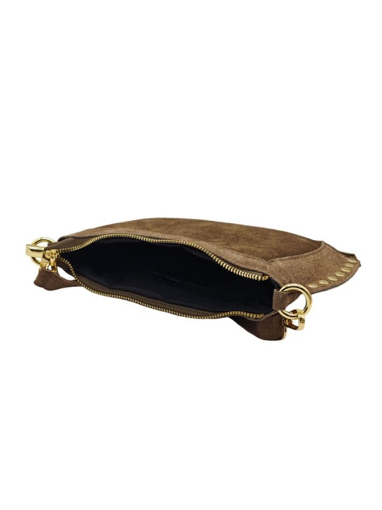 Soleil Chic Pochette Bandouliere Cloute Nubuck Taupe
