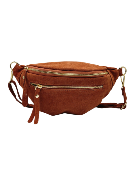 Soleil Chic Sac Banane cuir Chic Brique Nubuck