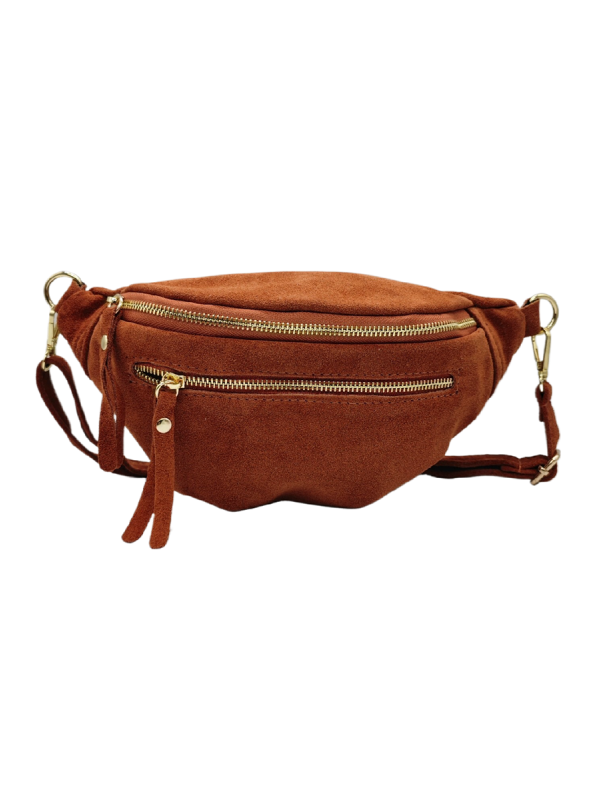 Soleil Chic Sac Banane cuir Chic Brique Nubuck