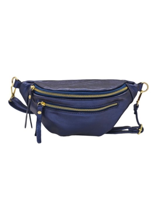 Soleil Chic Sac Banane cuir Chic Bleu Irise