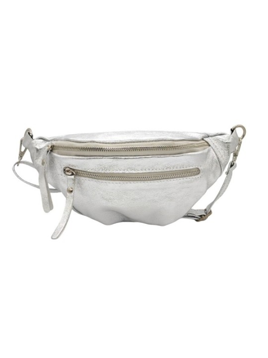 Soleil Chic Sac Banane cuir Chic Argent