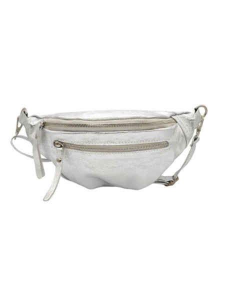 Soleil Chic Sac Banane cuir Chic Argent
