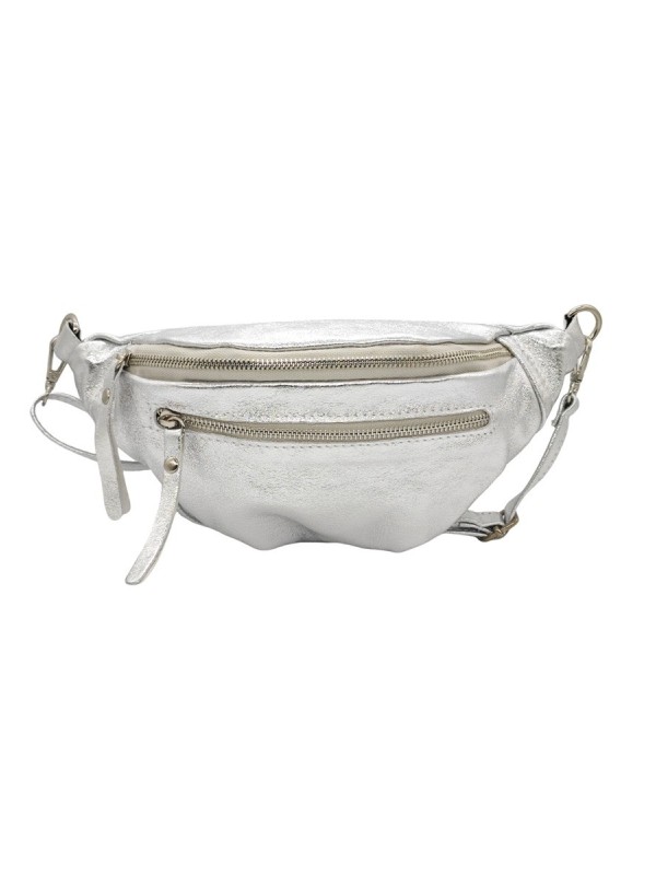 Soleil Chic Sac Banane cuir Chic Argent