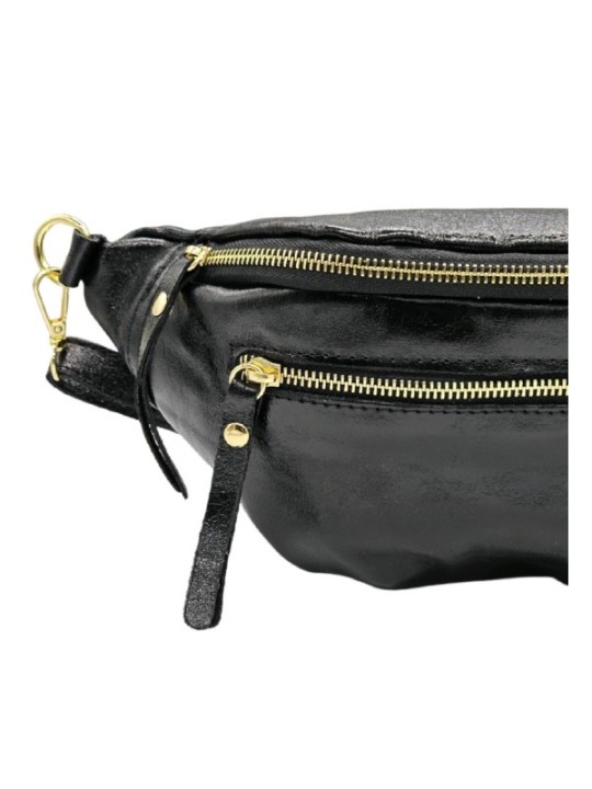 Soleil Chic Sac Banane cuir Chic Noir Irise