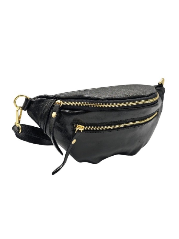 Soleil Chic Sac Banane cuir Chic Noir Irise