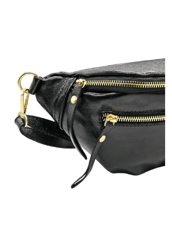Soleil Chic Sac Banane cuir Chic Noir Irise
