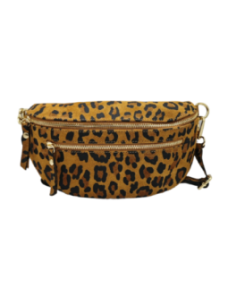 Soleil Chic Sac Banane cuir Demi Lune M2 LEO Camel Nubuck