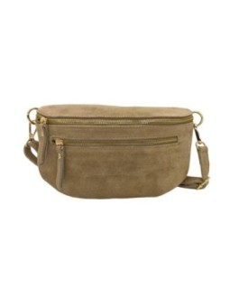 Soleil Chic Sac Banane cuir Demi Lune M2 Beige Nubuck