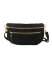 Soleil Chic Sac Banane cuir Demi Lune M2 Noir Nubuck