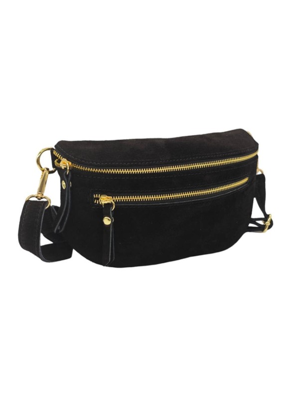 Soleil Chic Sac Banane cuir Demi Lune M2 Noir Irise