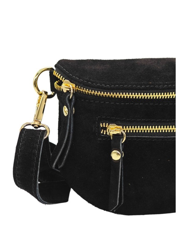 Soleil Chic Sac Banane cuir Demi Lune M2 Noir Irise