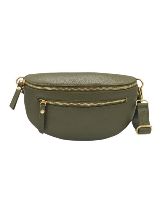 Soleil Chic Sac Banane cuir Demi Lune M2 Kaki