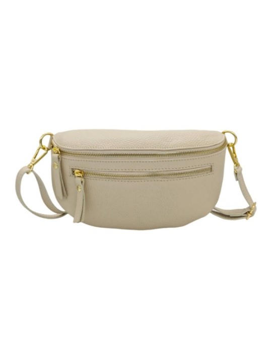 Soleil Chic Sac Banane cuir Demi Lune M2 Beige