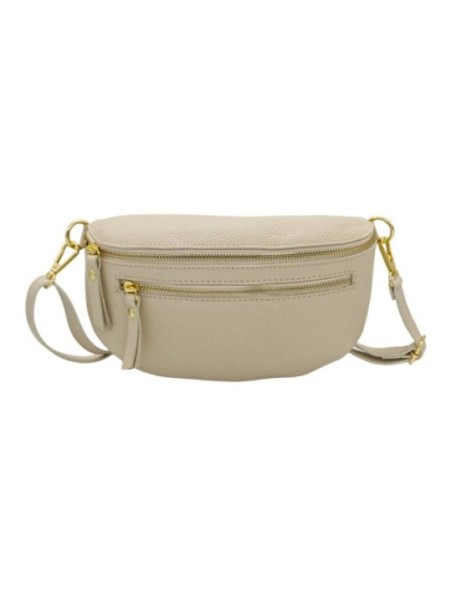 Soleil Chic Sac Banane cuir Demi Lune M2 Beige