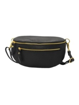 Soleil Chic Sac Banane cuir Demi Lune M2 Noir