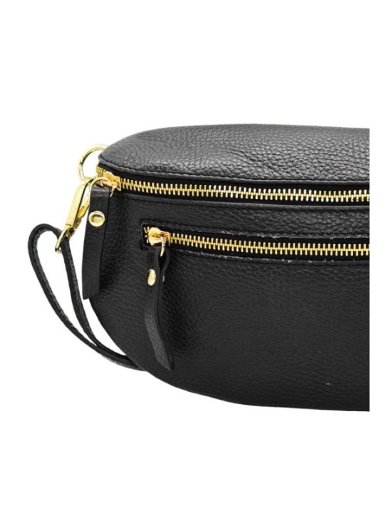 Soleil Chic Sac Banane cuir Demi Lune M2 Noir Irise