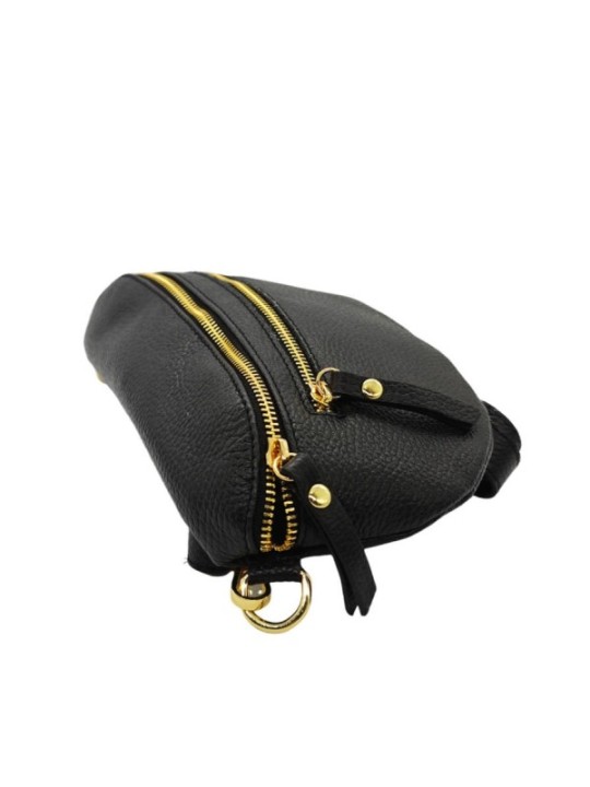 Soleil Chic Sac Banane cuir Demi Lune M2 Noir Irise