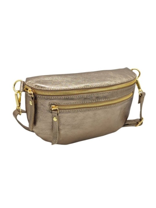 Soleil Chic Sac Banane cuir Demi Lune M2 Noir Irise