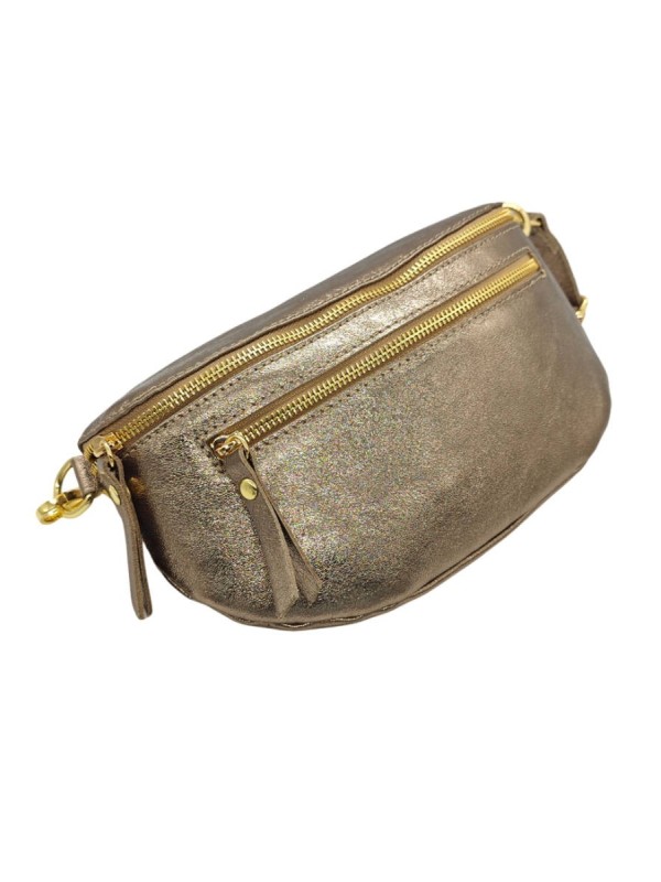 Soleil Chic Sac Banane cuir Demi Lune M2 Noir Irise