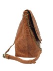 PIECES PCFELIZIA Large sac bandoulière cuir Root Beer Snake Embo