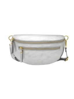 Soleil Chic Sac Banane cuir Demi Lune M2 Argent