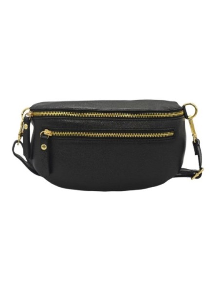 Soleil Chic Sac Banane cuir Demi Lune M2 Noir Irise