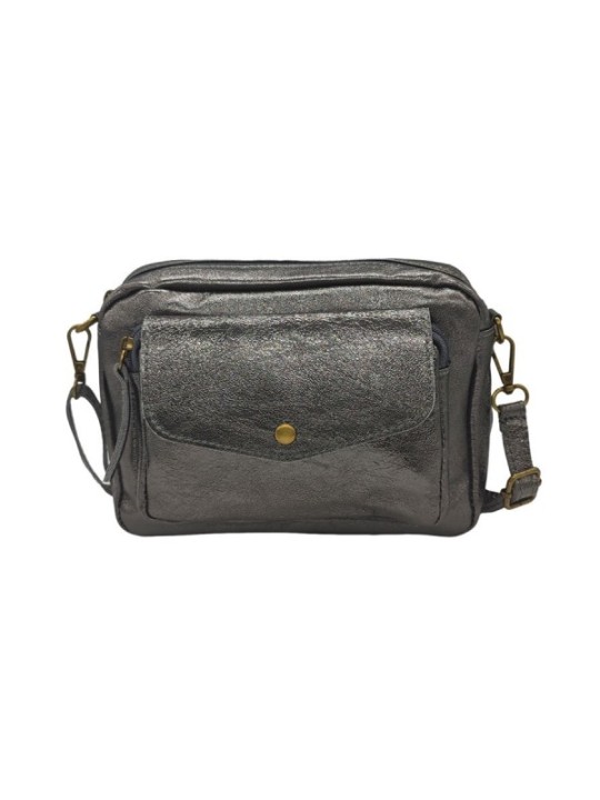 Soleil Chic Sac Bandoulière Rabat Gris Irise
