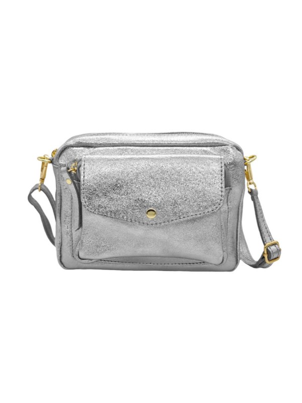 Soleil Chic Sac Bandoulière Rabat Argent