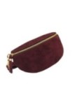 Soleil Chic Sac Banane cuir Demi Lune Nubuck Bordeaux