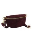 Soleil Chic Sac Banane cuir Demi Lune Nubuck Bordeaux