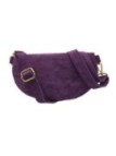 Soleil Chic Sac Banane cuir Demi Lune Nubuck Violet