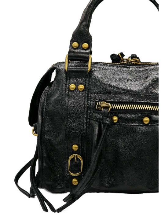 Soleil Chic Petit Sac Cuir Daisy Noir Irise