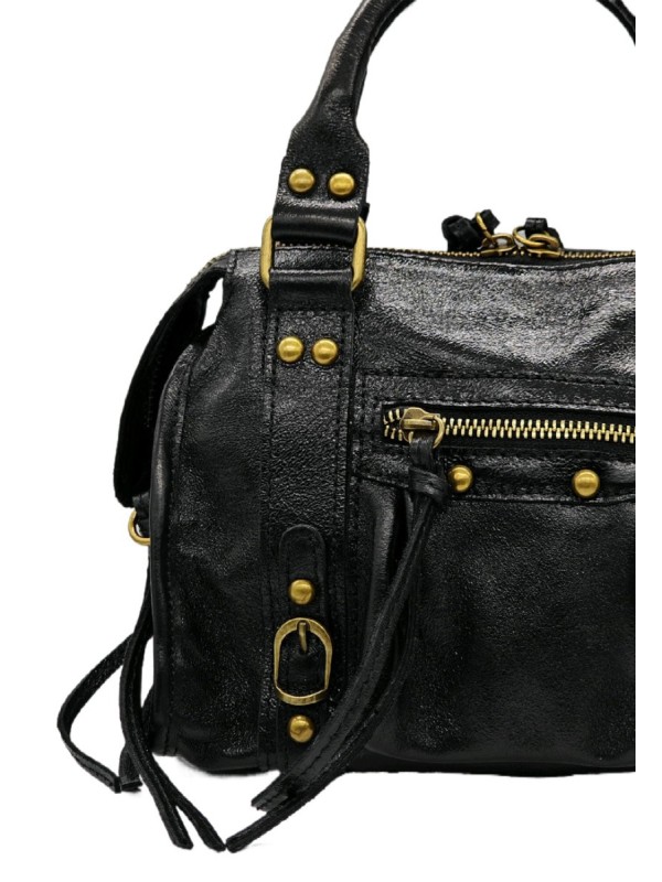 Soleil Chic Petit Sac Cuir Daisy Noir Irise