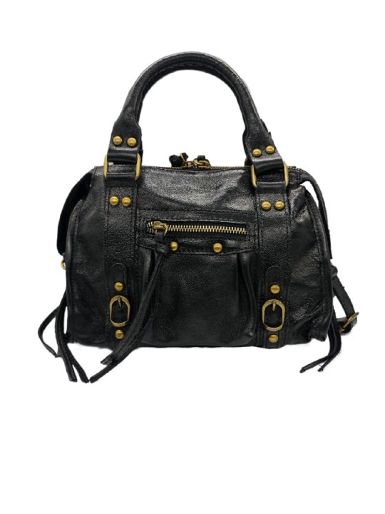 Soleil Chic Petit Sac Cuir Daisy Noir Irise