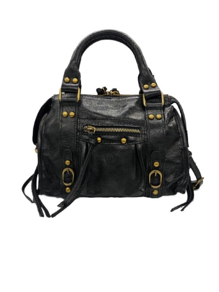 Soleil Chic Petit Sac Cuir Daisy Noir Irise