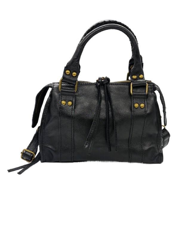 Soleil Chic Petit Sac Cuir Daisy Noir Irise