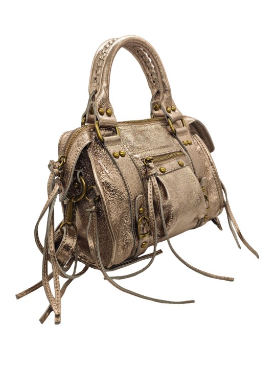 Soleil Chic Petit Sac Cuir Daisy Champagne Irise