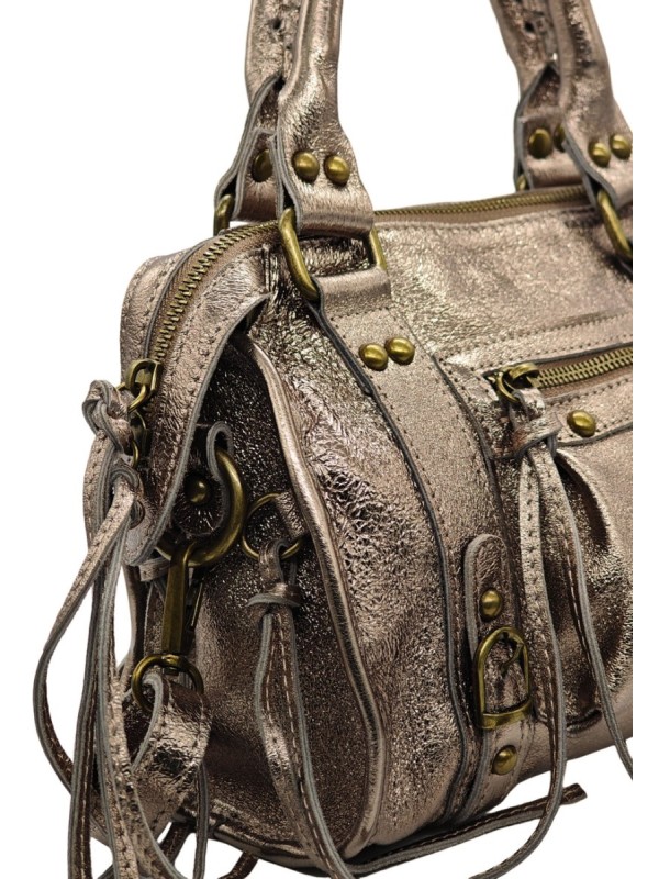 Soleil Chic Petit Sac Cuir Daisy Champagne Irise
