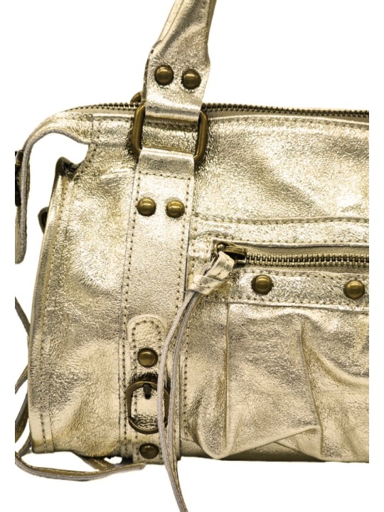 Soleil Chic Petit Sac Cuir Daisy Or