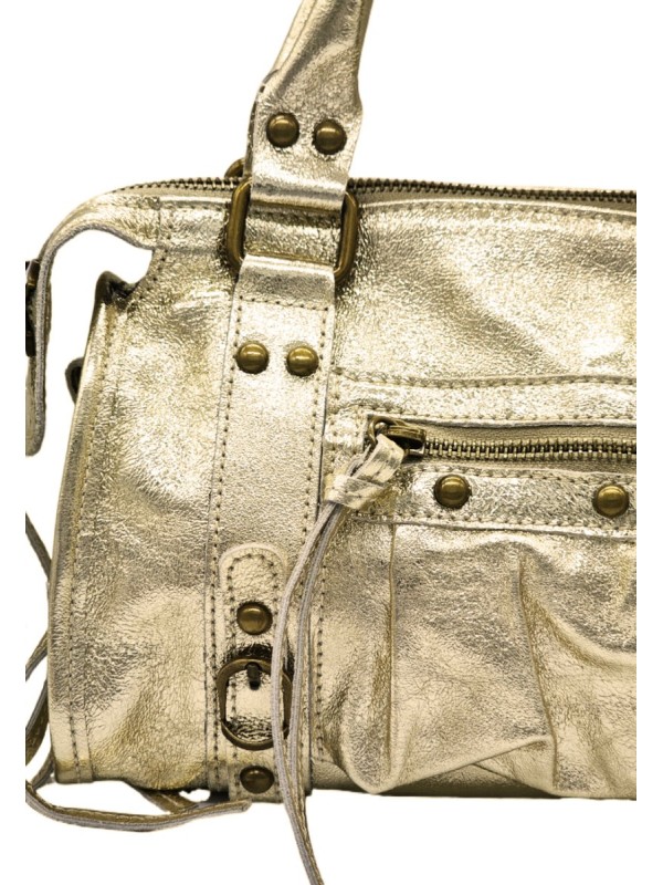 Soleil Chic Petit Sac Cuir Daisy Or