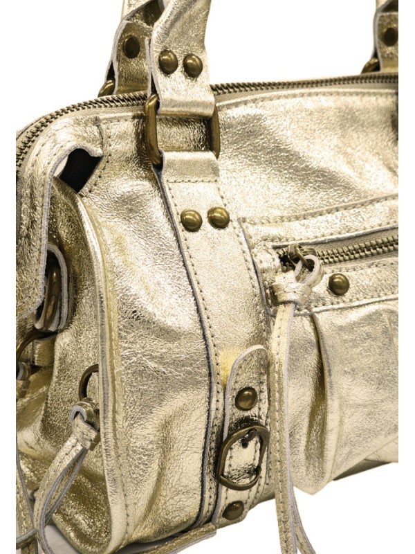 Soleil Chic Petit Sac Cuir Daisy Or