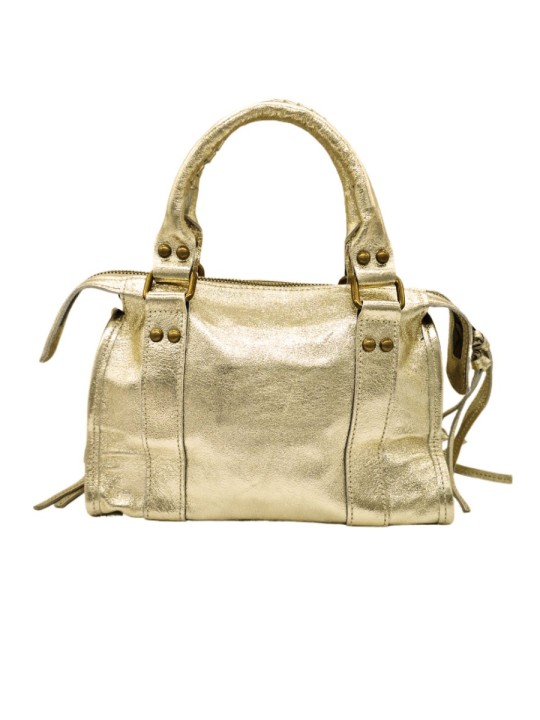 Soleil Chic Petit Sac Cuir Daisy Or