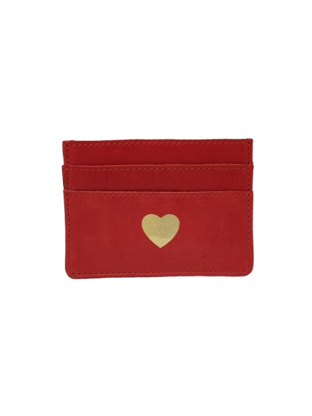 PCTALLI Porte-Carte Cuir High Risk Red Gold Heart PIECES