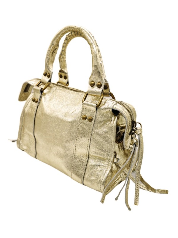 Soleil Chic Petit Sac Cuir Daisy Or