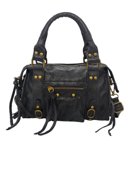 Soleil Chic Petit Sac Cuir Daisy Noir