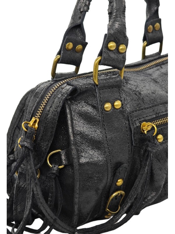 Soleil Chic Petit Sac Cuir Daisy Noir